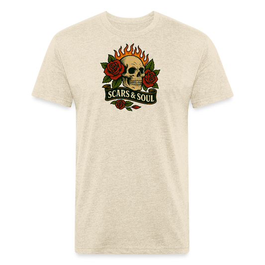 Fitted Cotton/Poly T-Shirt by Next Level - heather cream